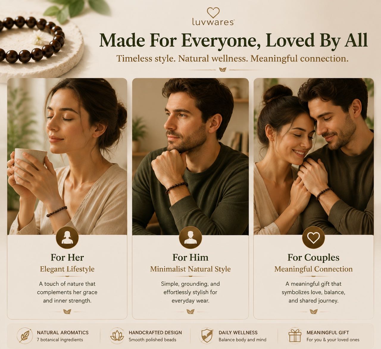 Luvwares 7-Botanical Herbal Aroma Bracelet-CU