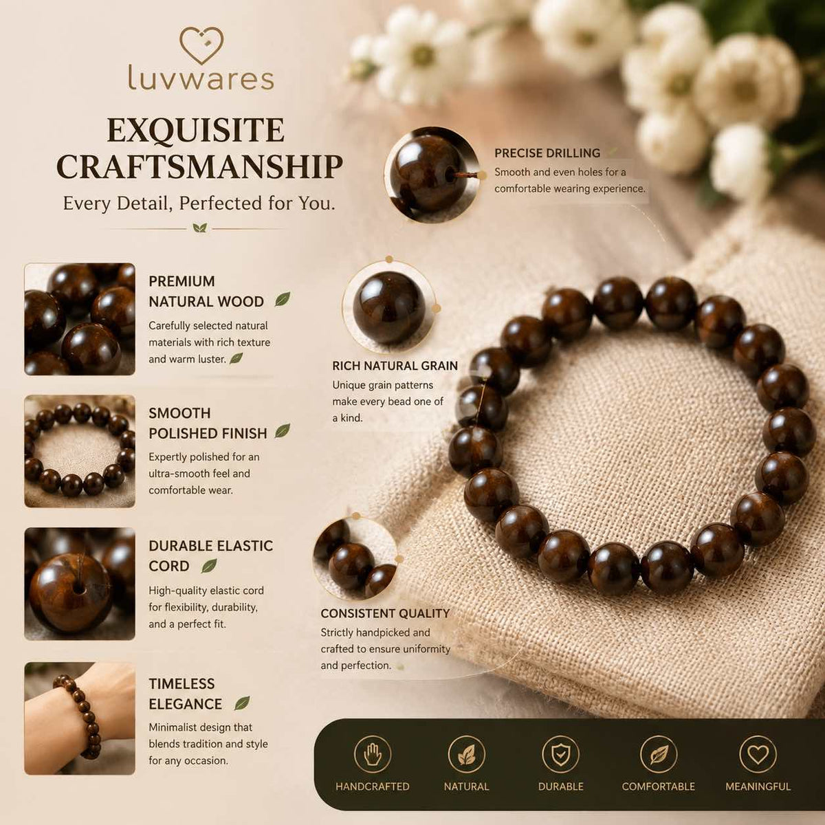Luvwares 7-Botanical Herbal Aroma Bracelet-CU