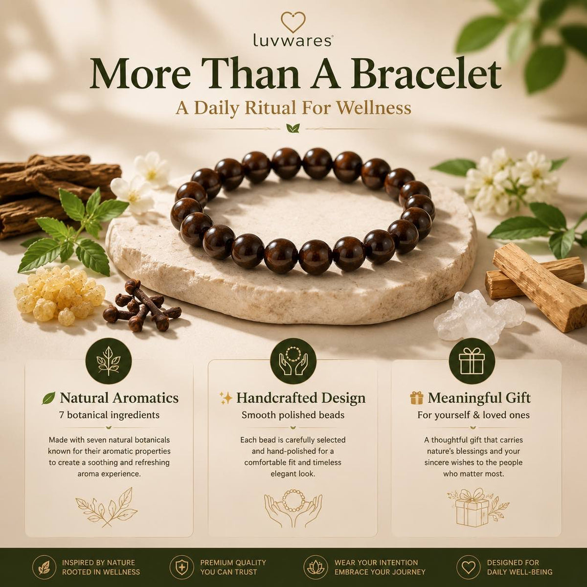 Luvwares 7-Botanical Herbal Aroma Bracelet-CU