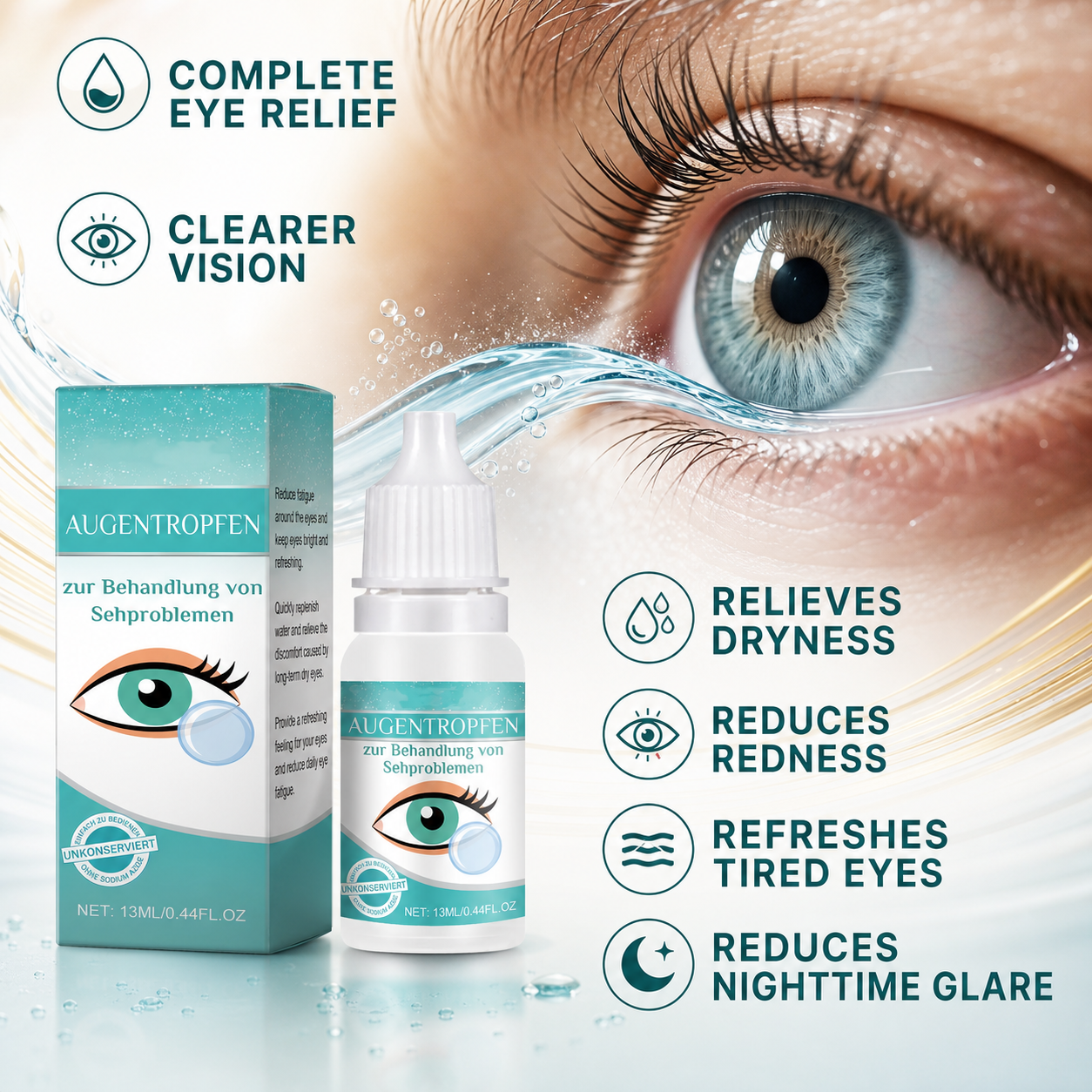 Moisturizing Eye Drops for Dry, Red & Tired Eyes – Fast Relief-CU